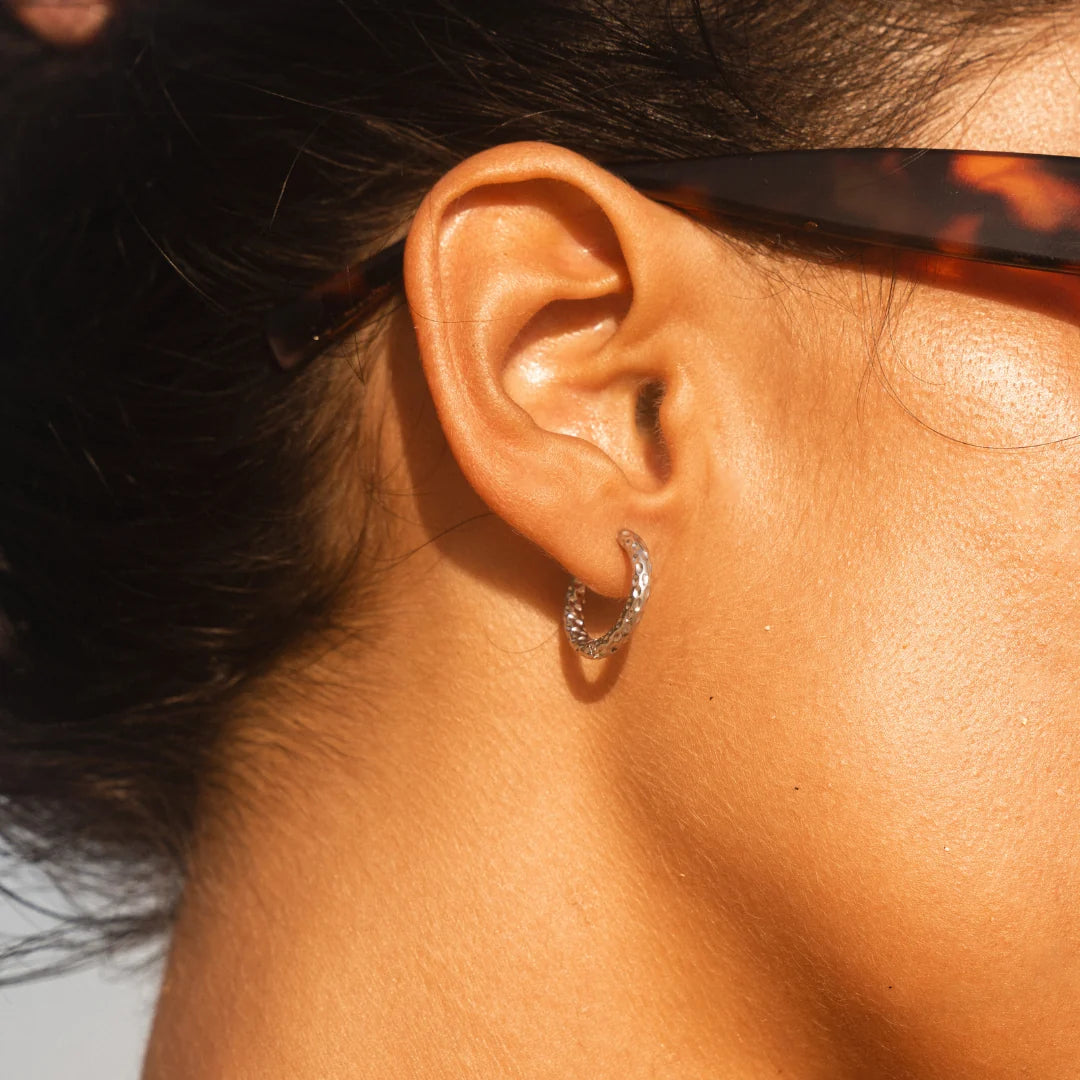 Hammered Hoop Earrings