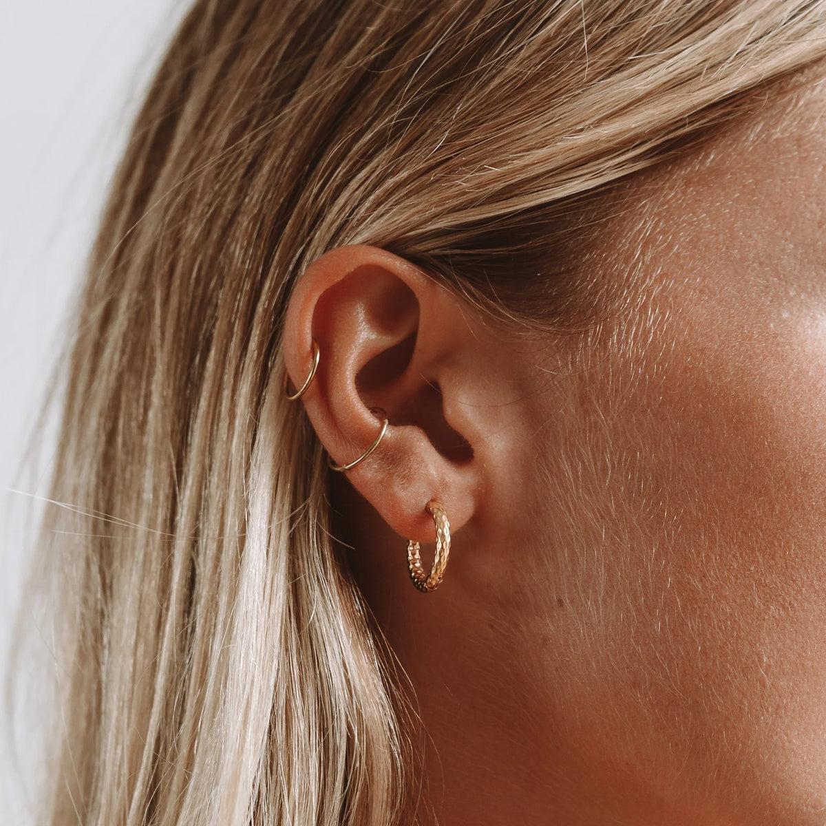 Hammered Hoop Earrings