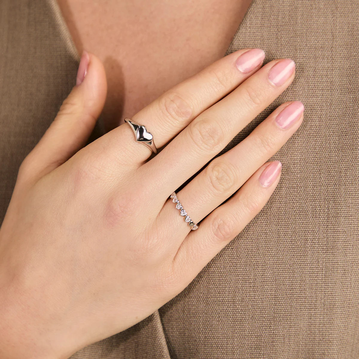 Heart Stacking Band Ring