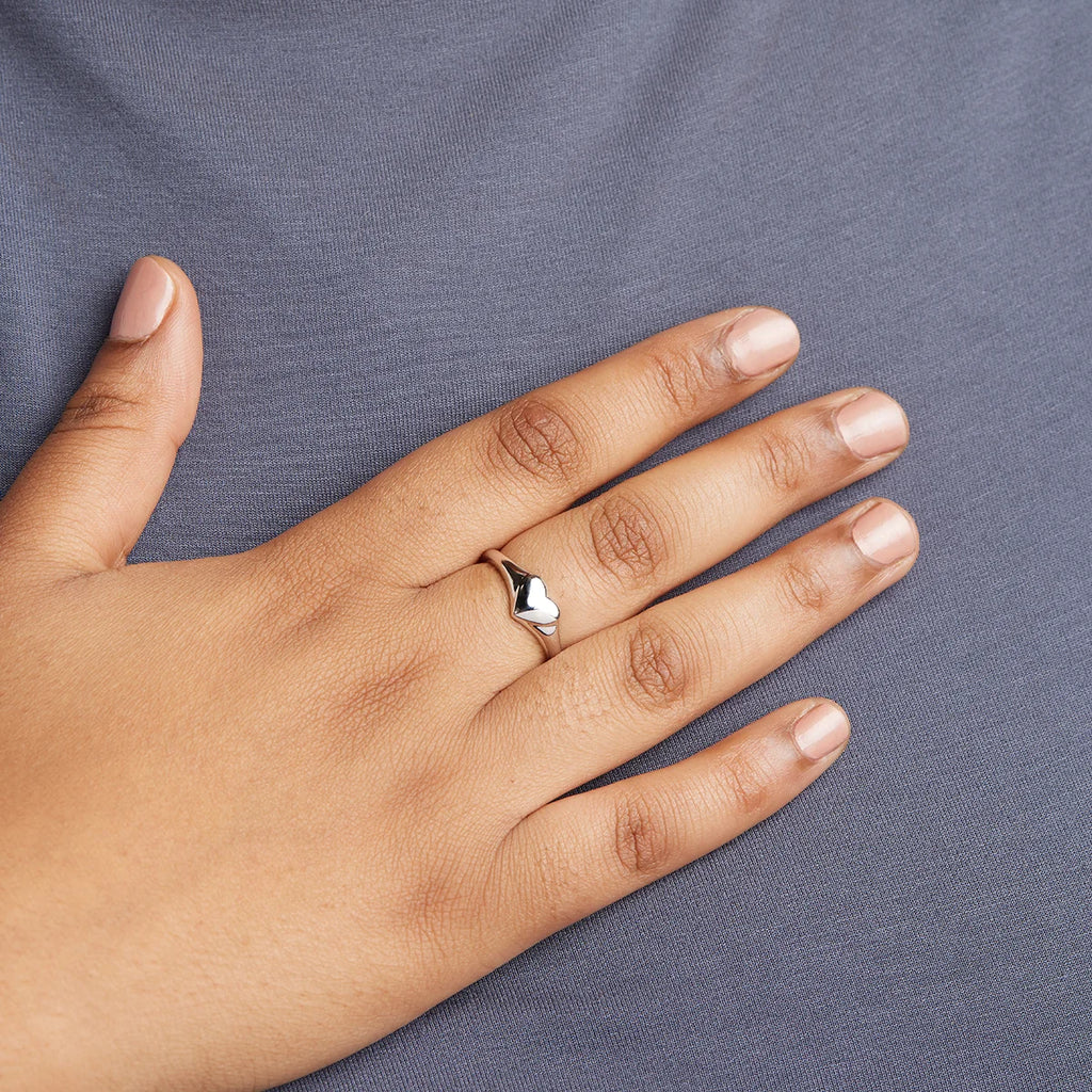 Heart Signet Pinky Ring