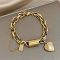 Lock and Heart Charm Bracelet