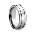8mm Grooved Mens Wedding Band