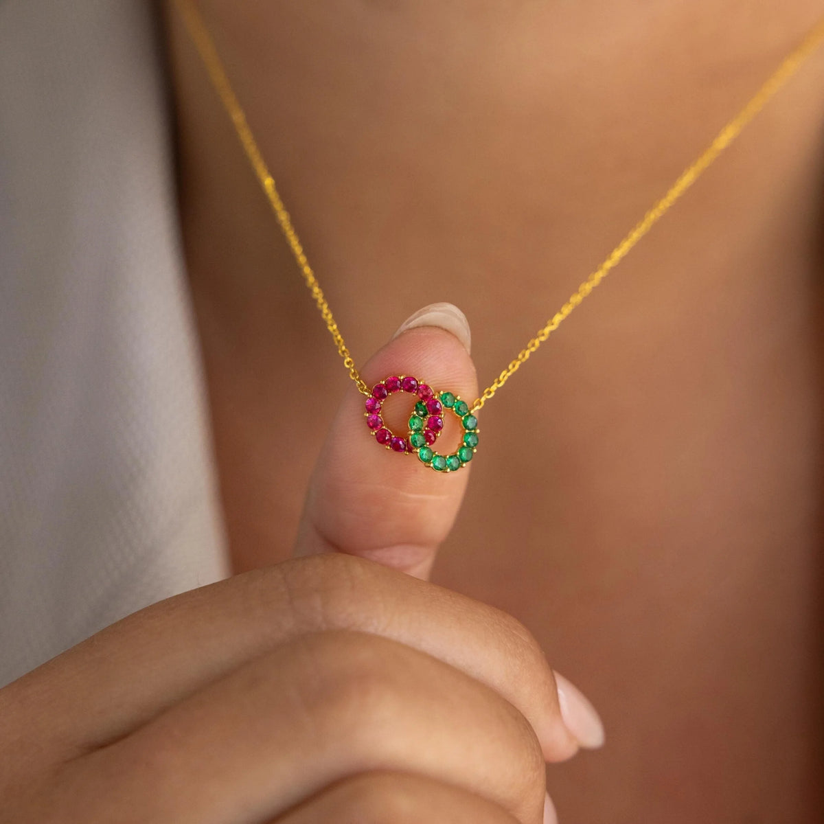 Interlocking Birthstone Necklace