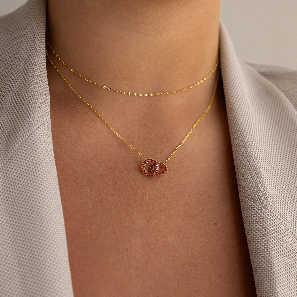 Interlocking Birthstone Necklace