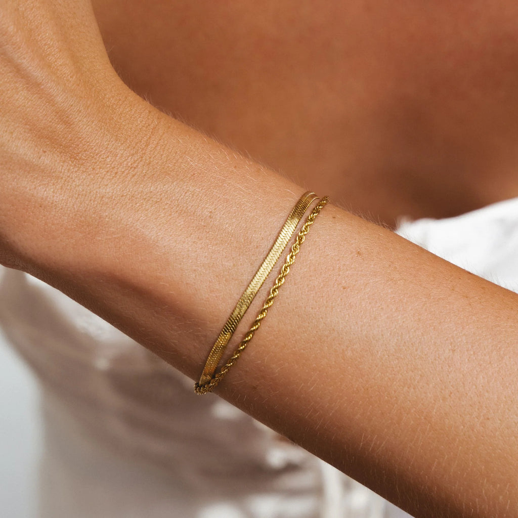 Layered Herringbone Rope Bracelet