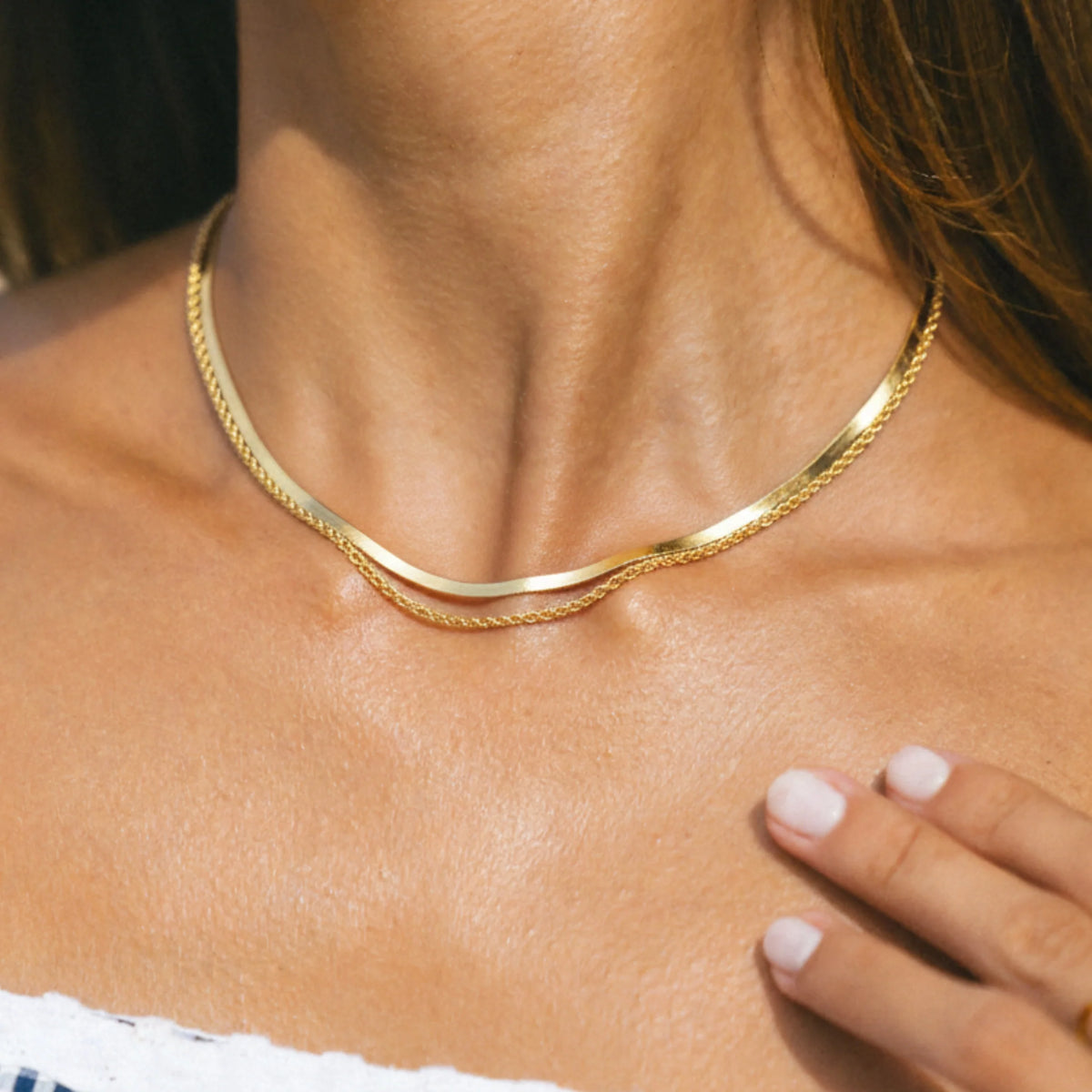 Layered Herringbone Necklace