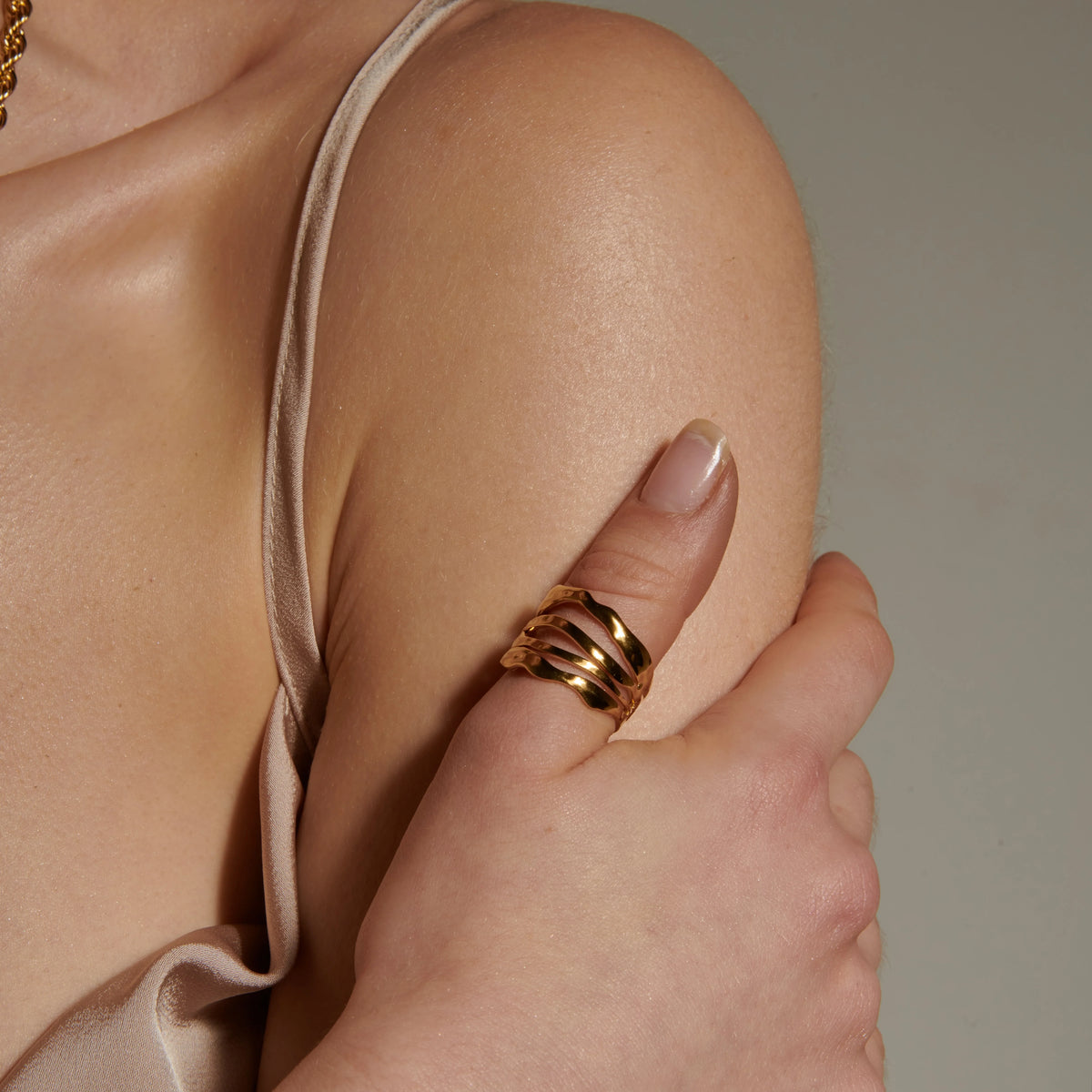 Irregular Molten Adjustable Ring