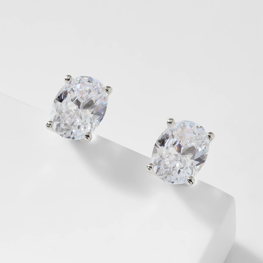 Large Oval Solitaire Studs