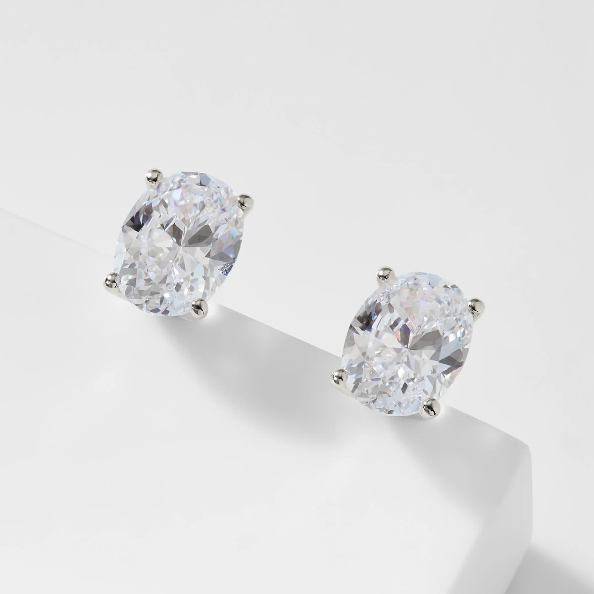 Large Oval Solitaire Studs