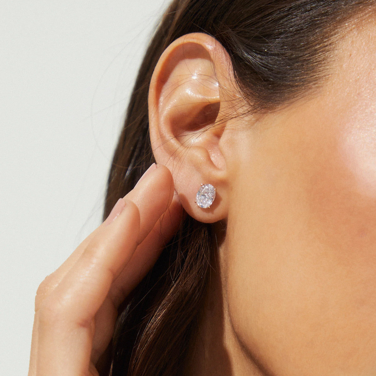 Large Oval Solitaire Studs