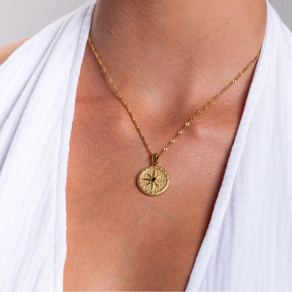 Moon and Star Pendant Necklace