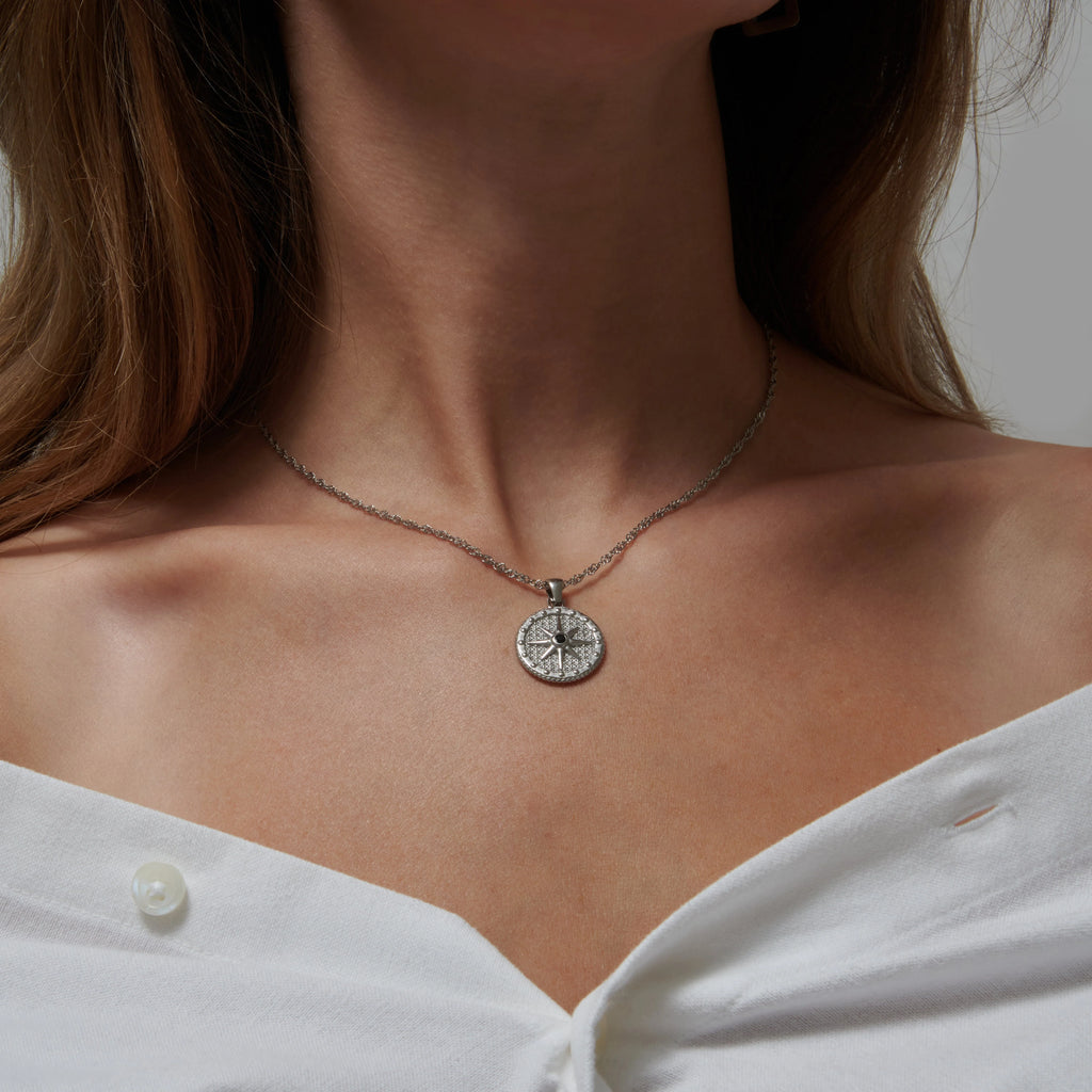 Moon and Star Pendant Necklace