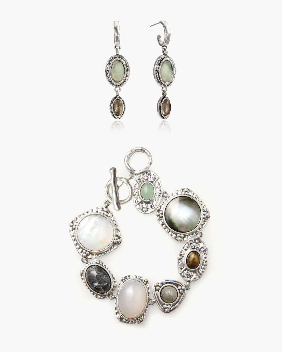 Green Stone Amulet Earrings