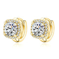 Square Halo Huggie Earrings