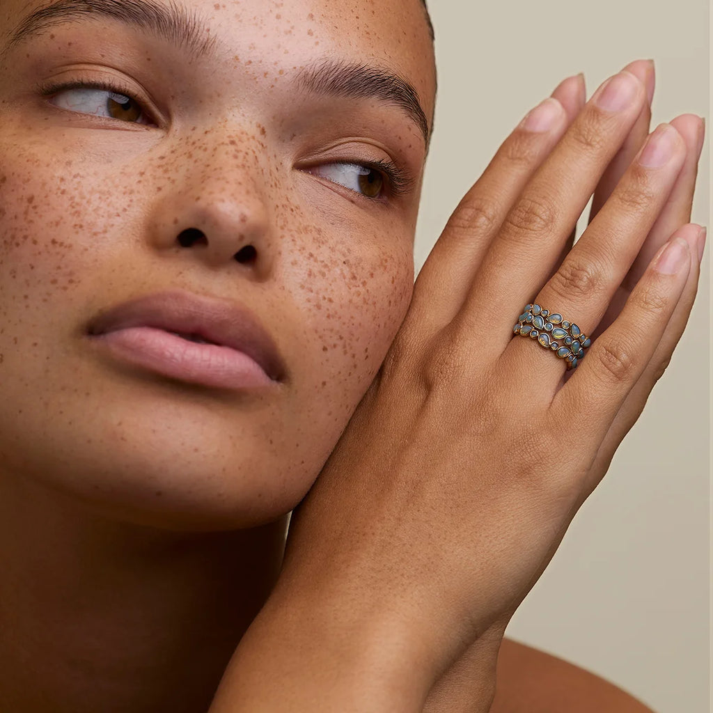 Iridescent Stone Stacking Ring