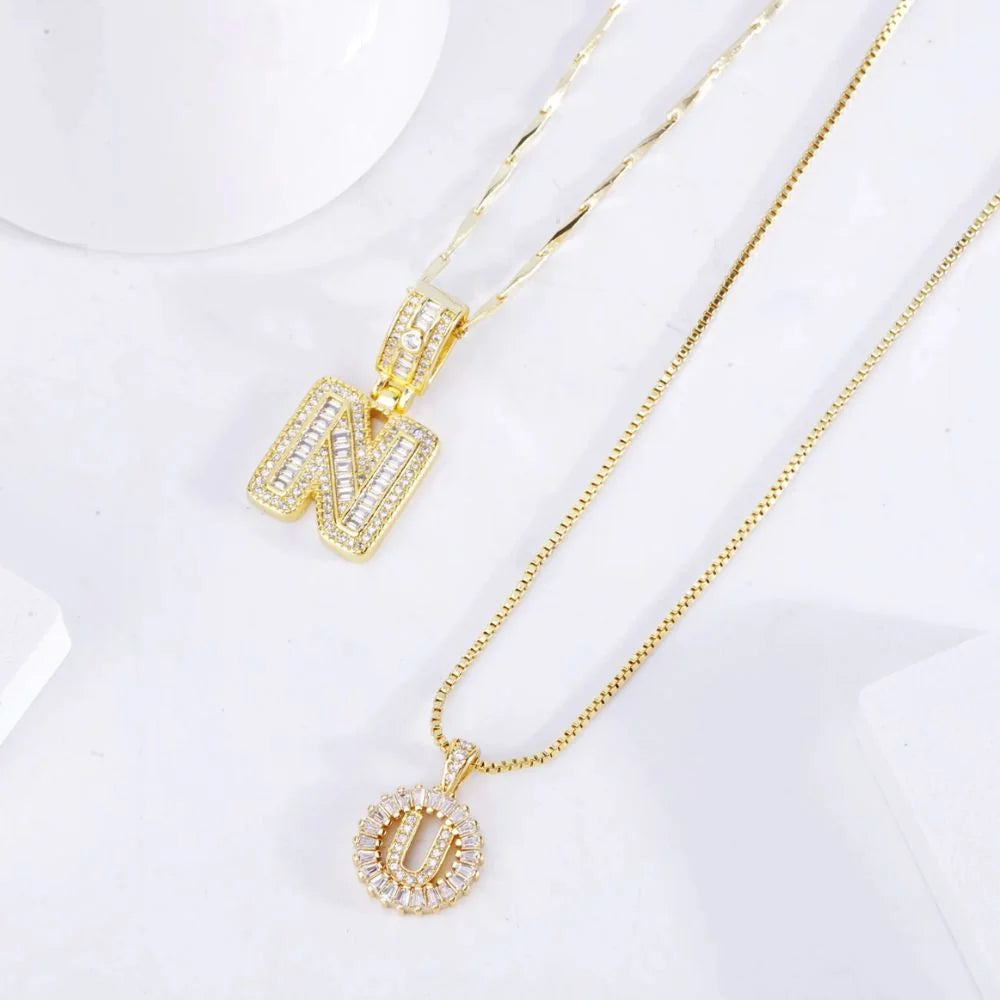 Initial Letter Necklace Set