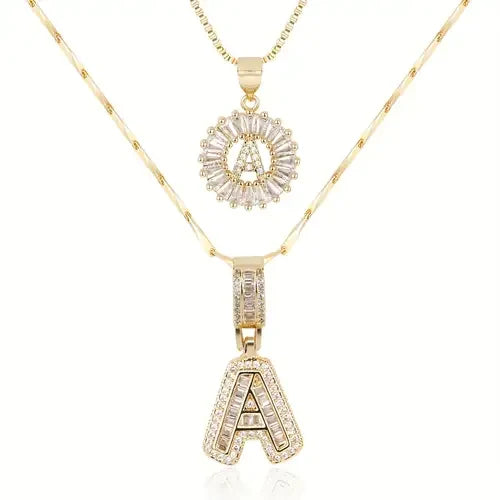 Pavé Initial Necklace Set