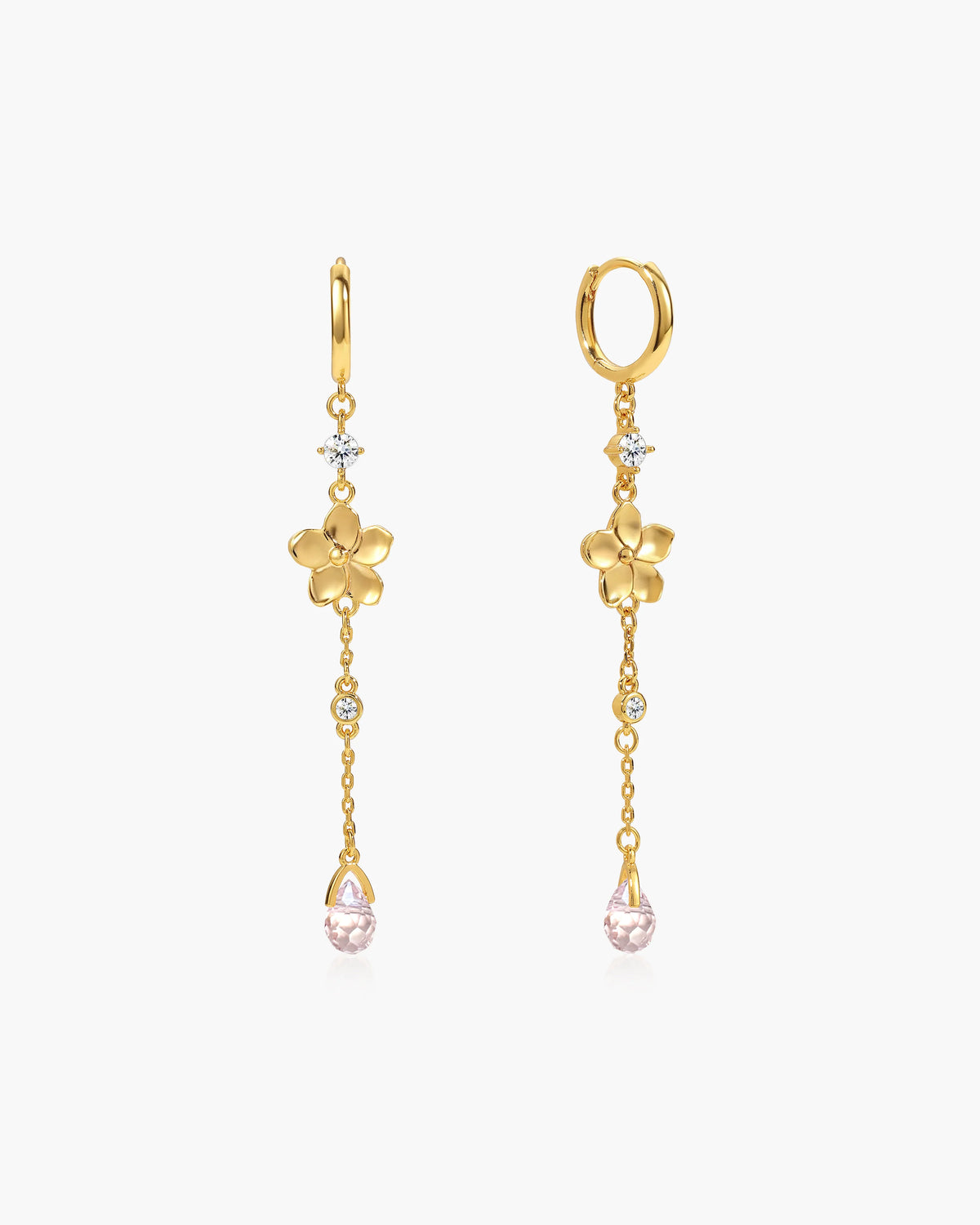 Flower Petal Drop Earrings