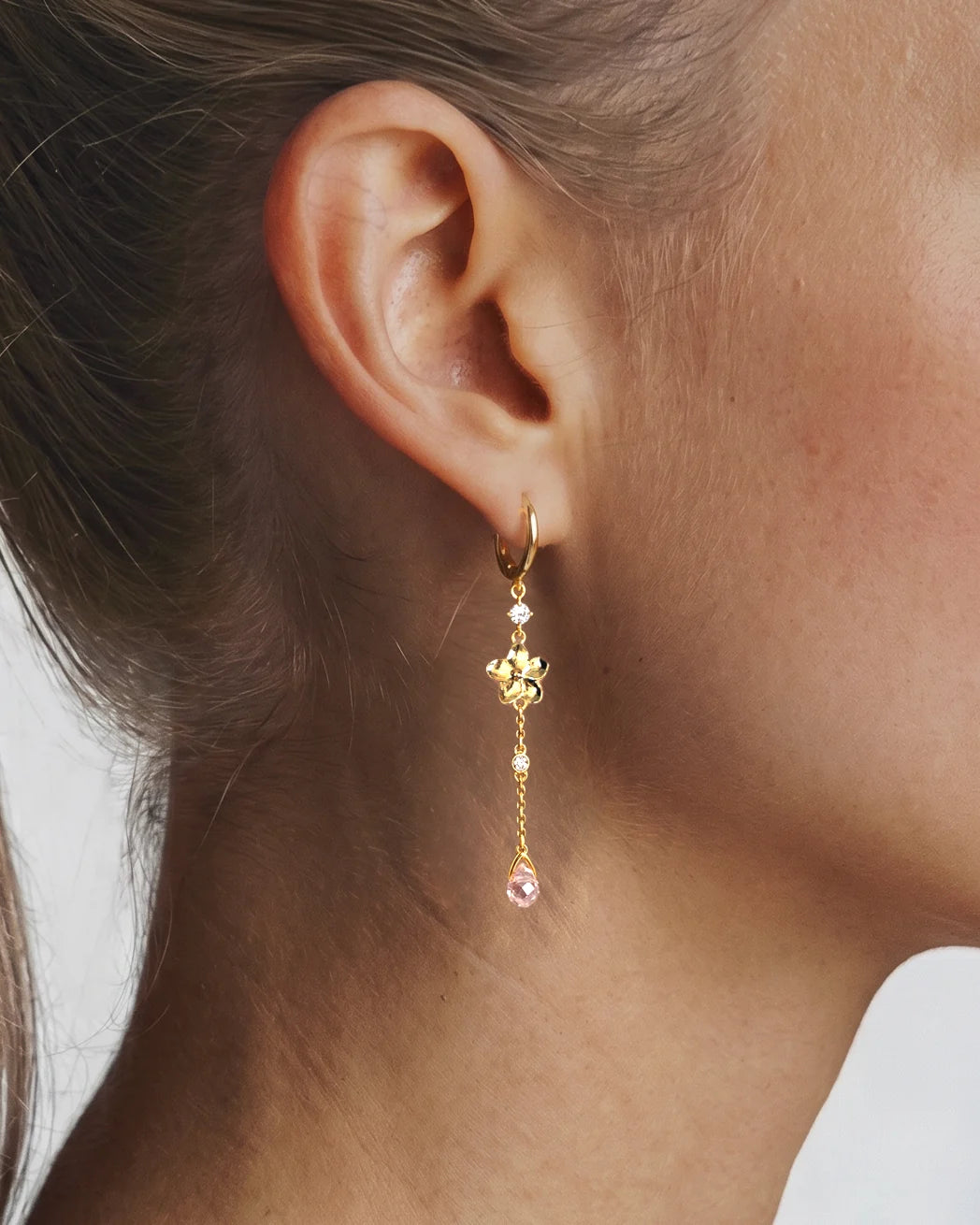 Flower Petal Drop Earrings