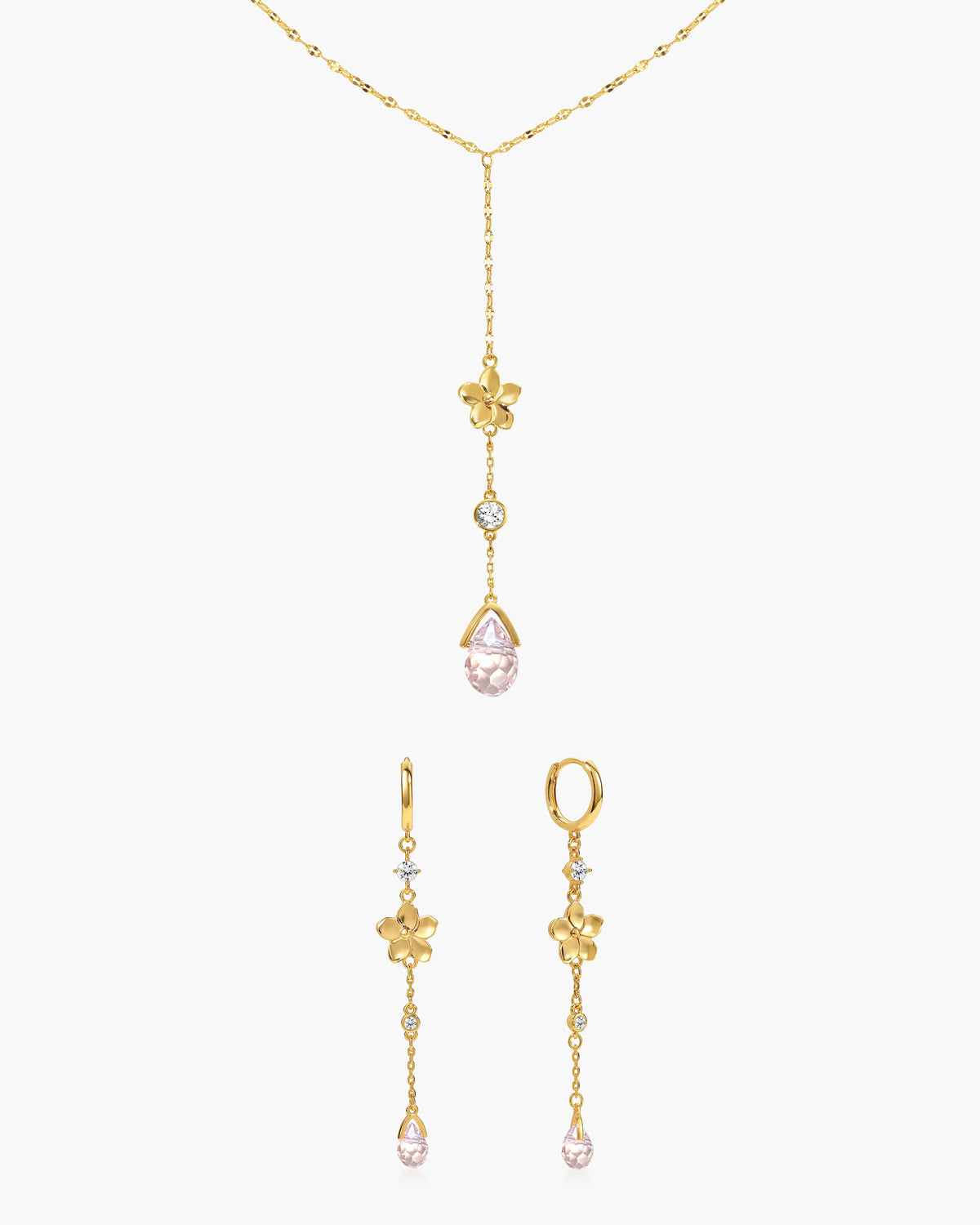 Flower Petal Drop Earrings