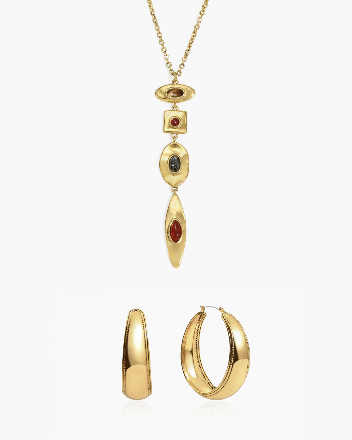 Multi-Stone Drop Necklace