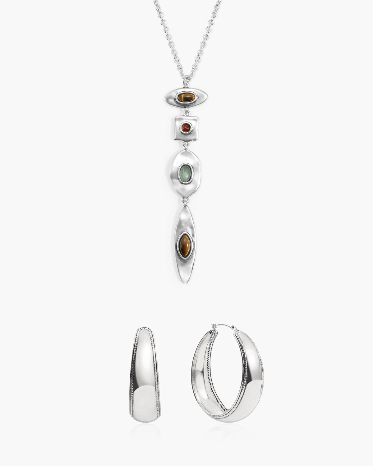 Multi-Stone Drop Necklace