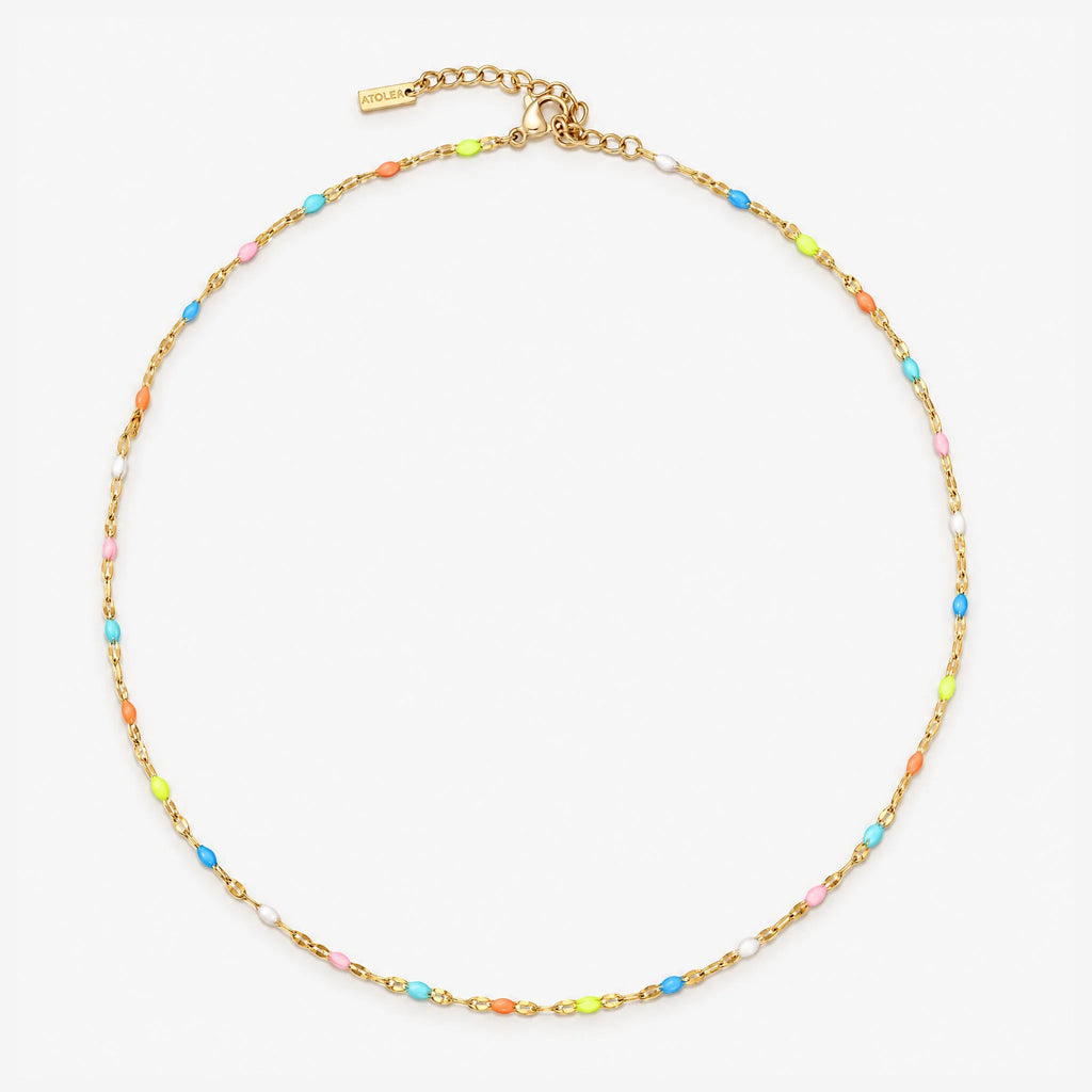 Rainbow Beaded Choker Necklace