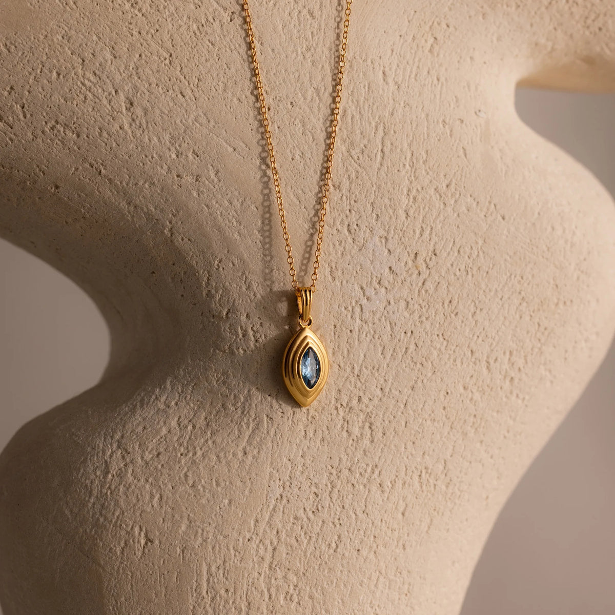 March Birthstone Pendant Necklace