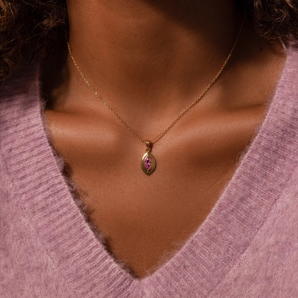 March Birthstone Pendant Necklace