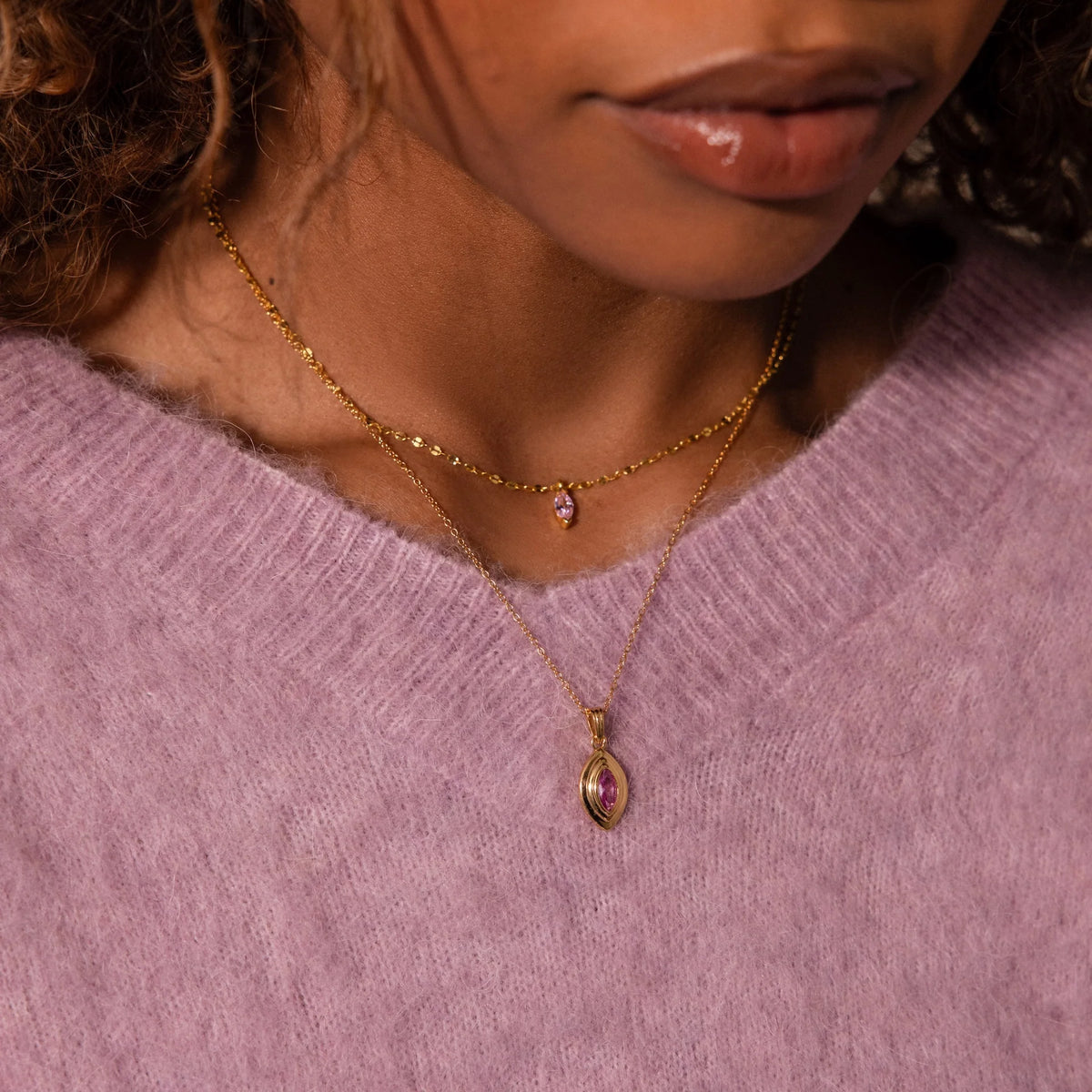 March Birthstone Pendant Necklace