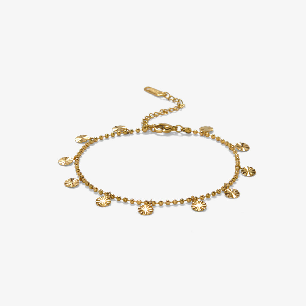 Round Disc Charm Ankle Bracelet