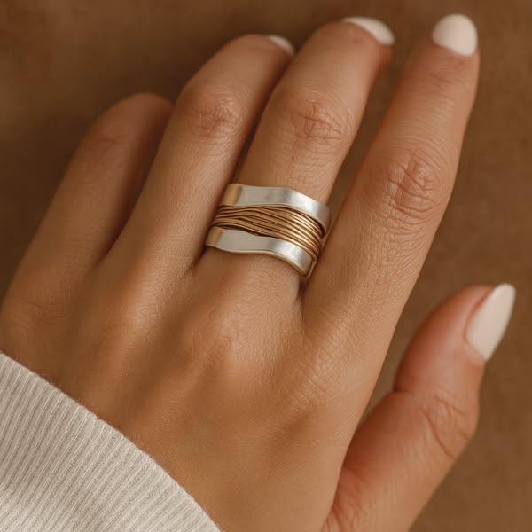 Two-Tone Wave Ring