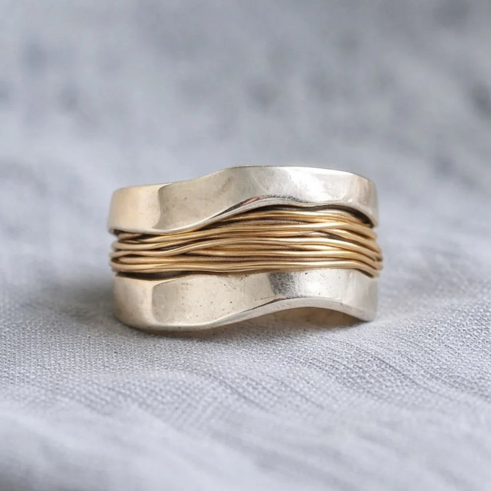 Two-Tone Wave Ring