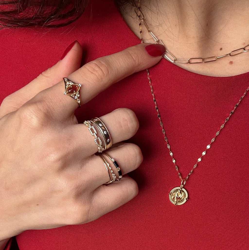 January Birthstone Art Deco Ring