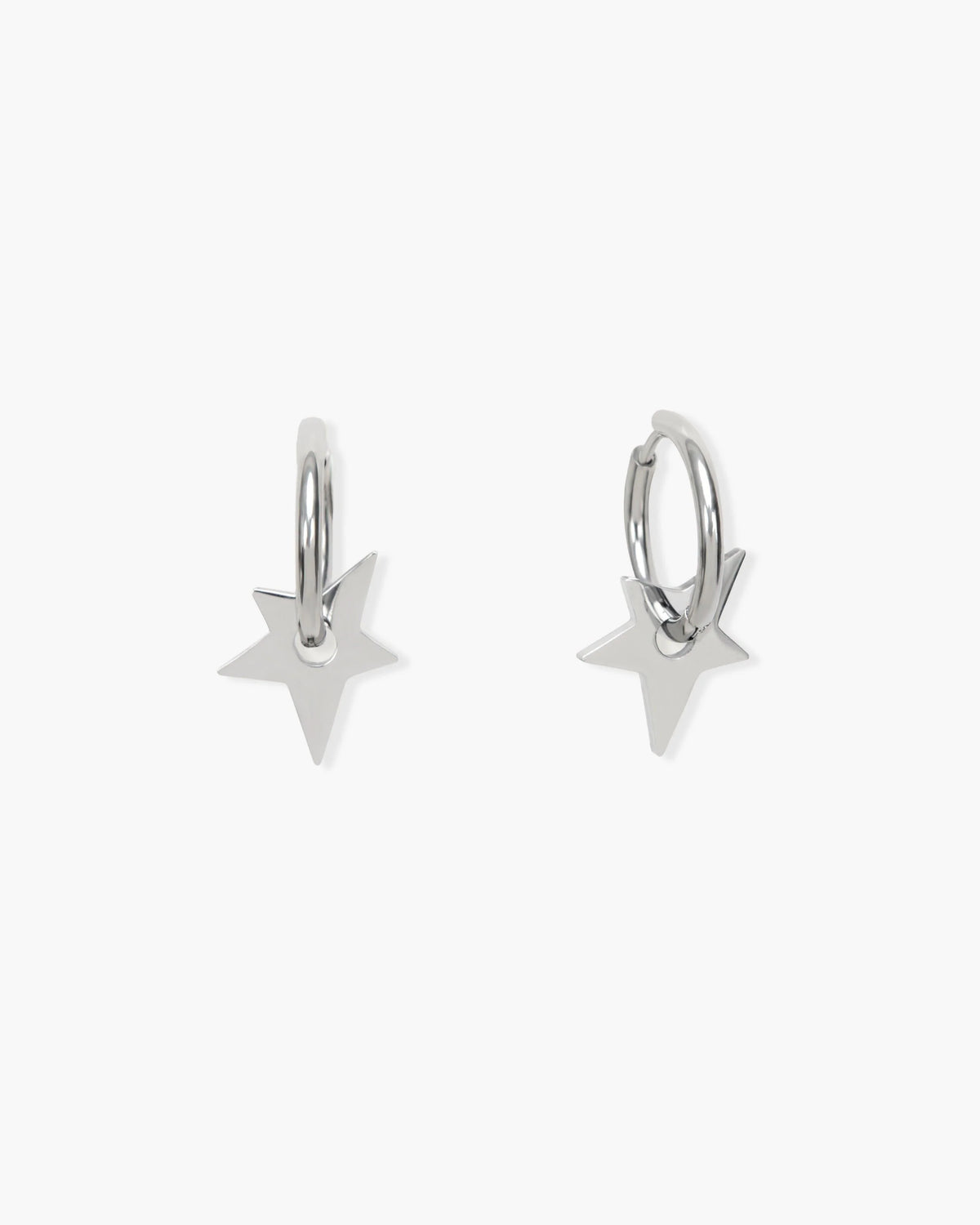 Star Charm Hoop Earrings