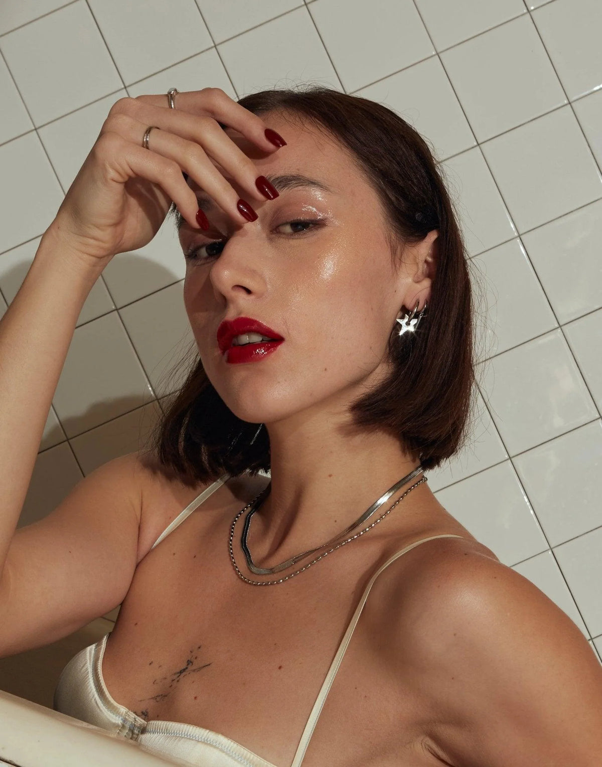 Star Charm Hoop Earrings