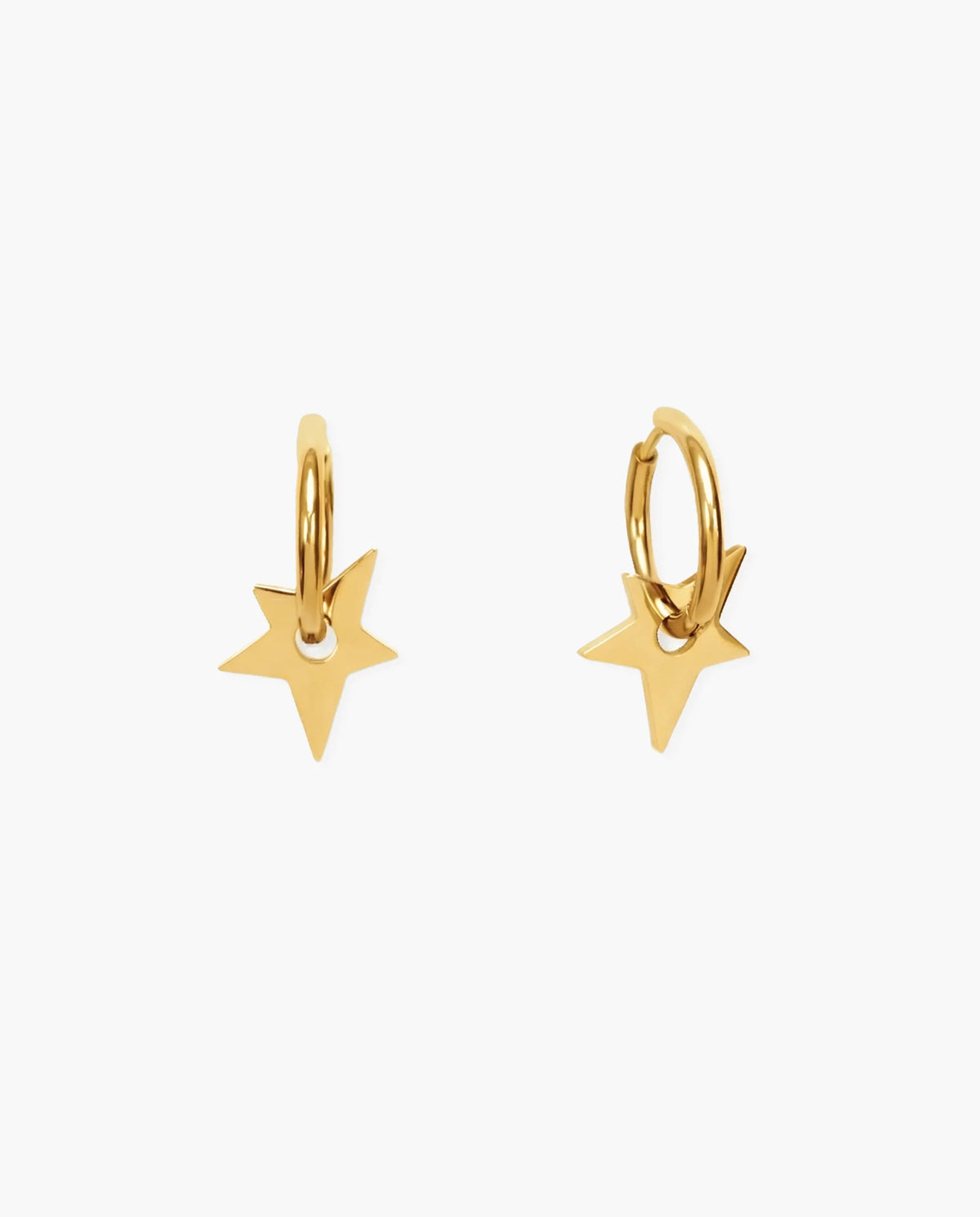 Star Charm Hoop Earrings