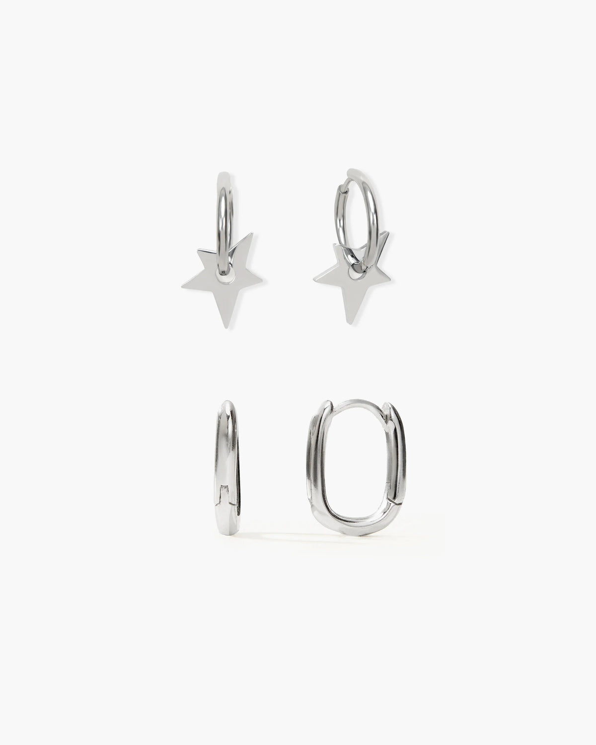 Star Charm Hoop Earrings