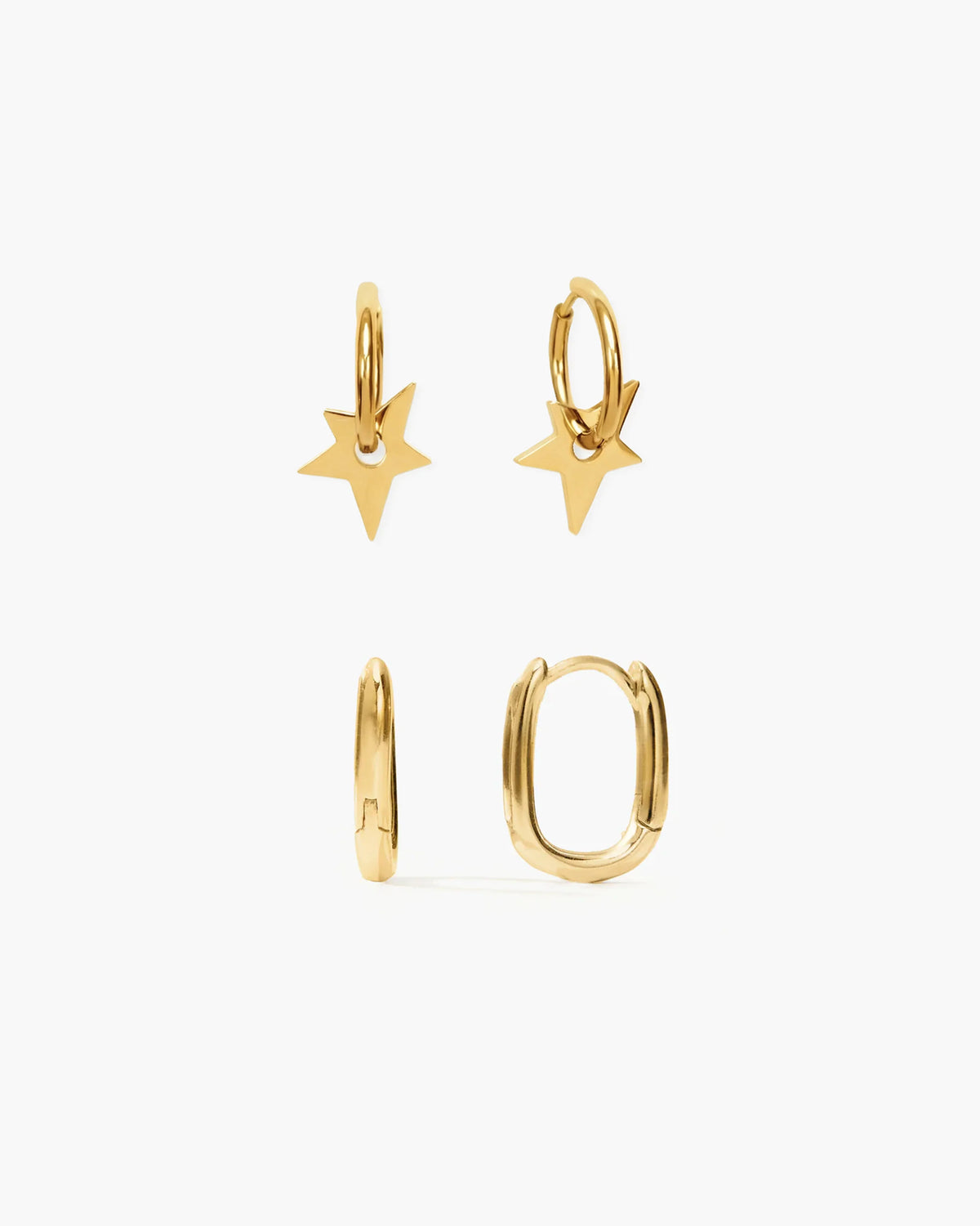 Star Charm Hoop Earrings