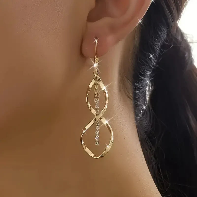 Spiral Twist Drop Earrings