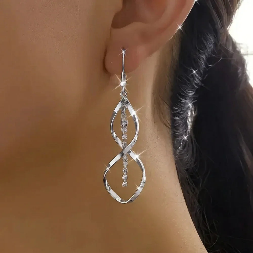 Spiral Twist Drop Earrings