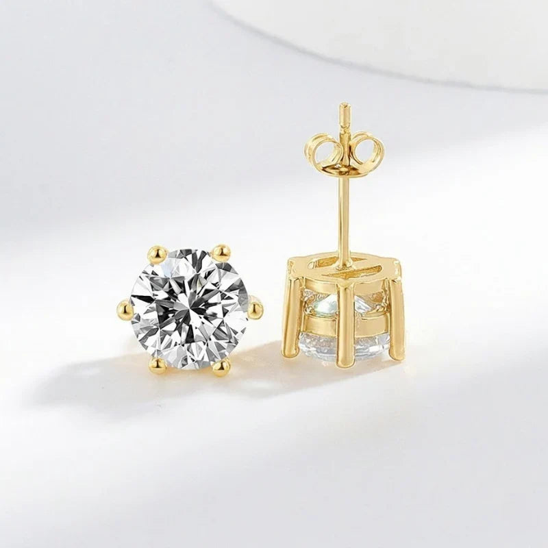 Round Halo Solitaire Studs
