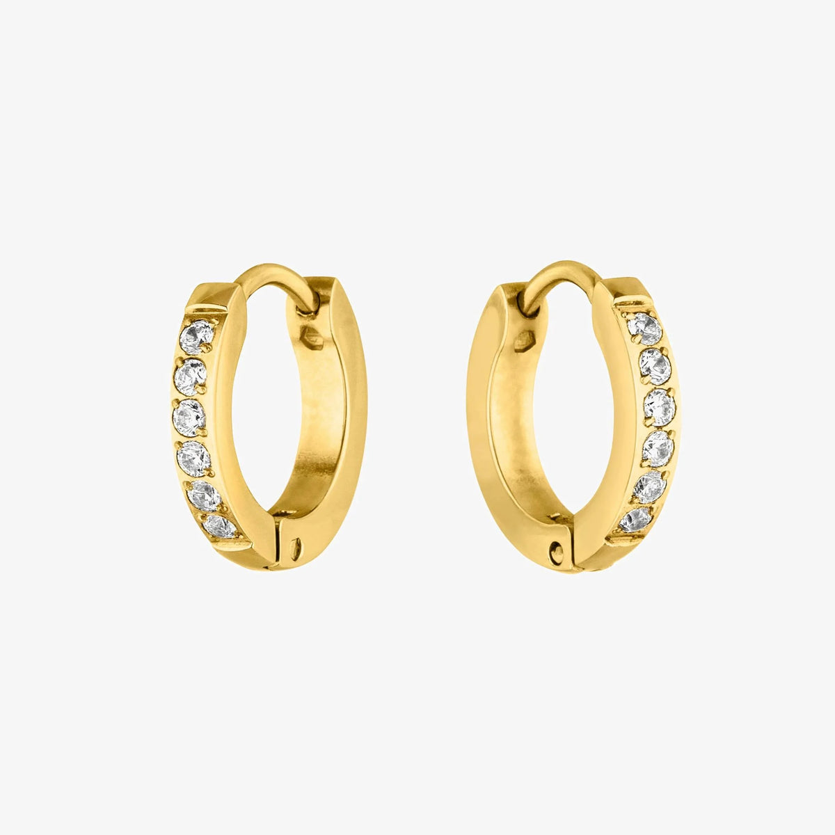 Tiny Sparkle Huggie Hoop Earrings