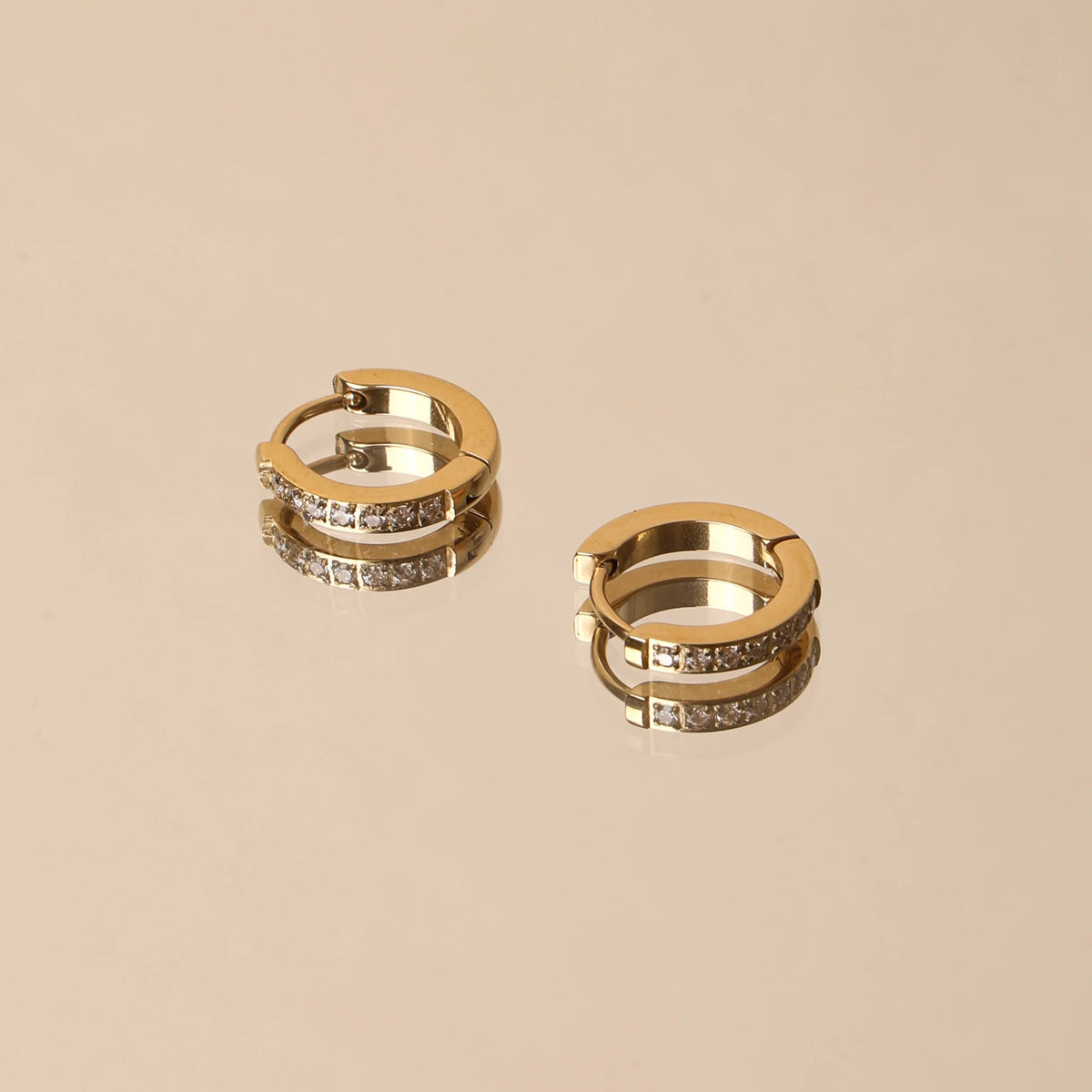 Tiny Sparkle Huggie Hoop Earrings