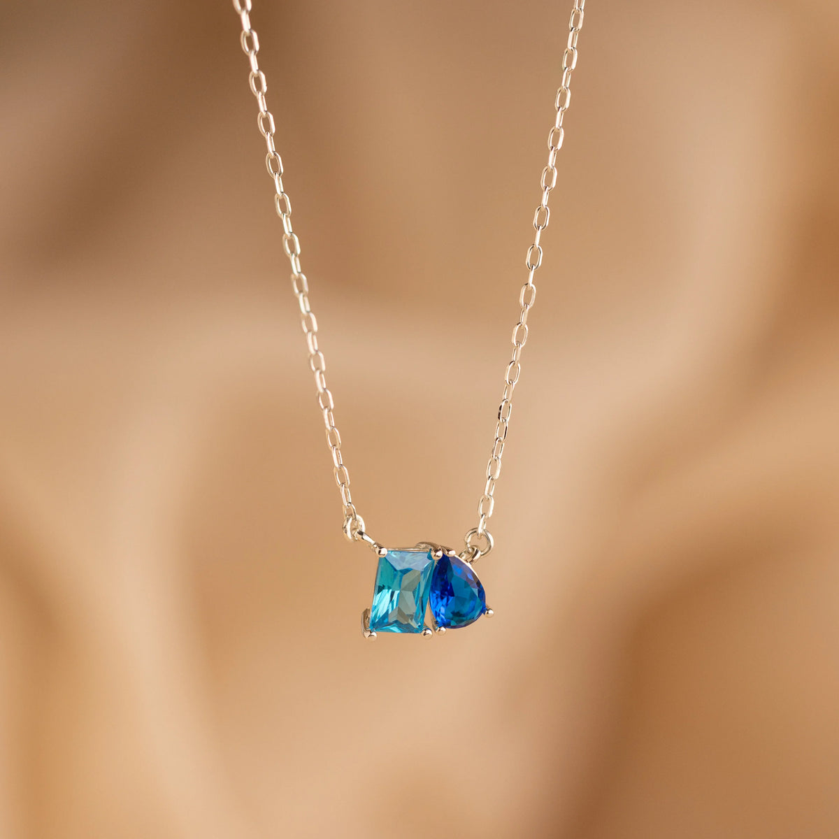 Dainty Two-Stone Birthstone Necklace
