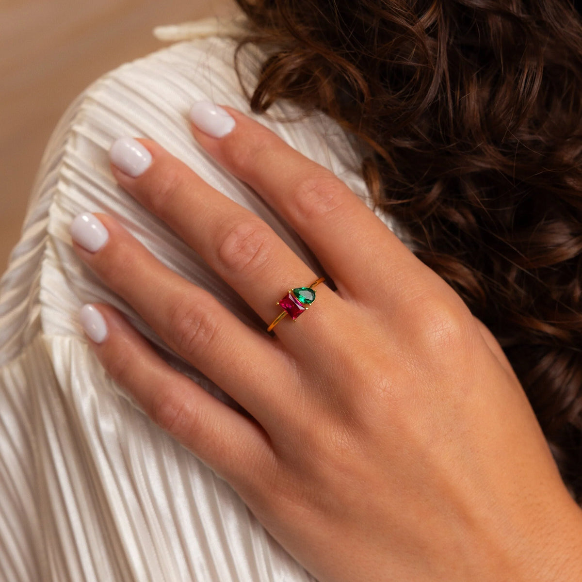 Dainty Two-Stone Promise Ring