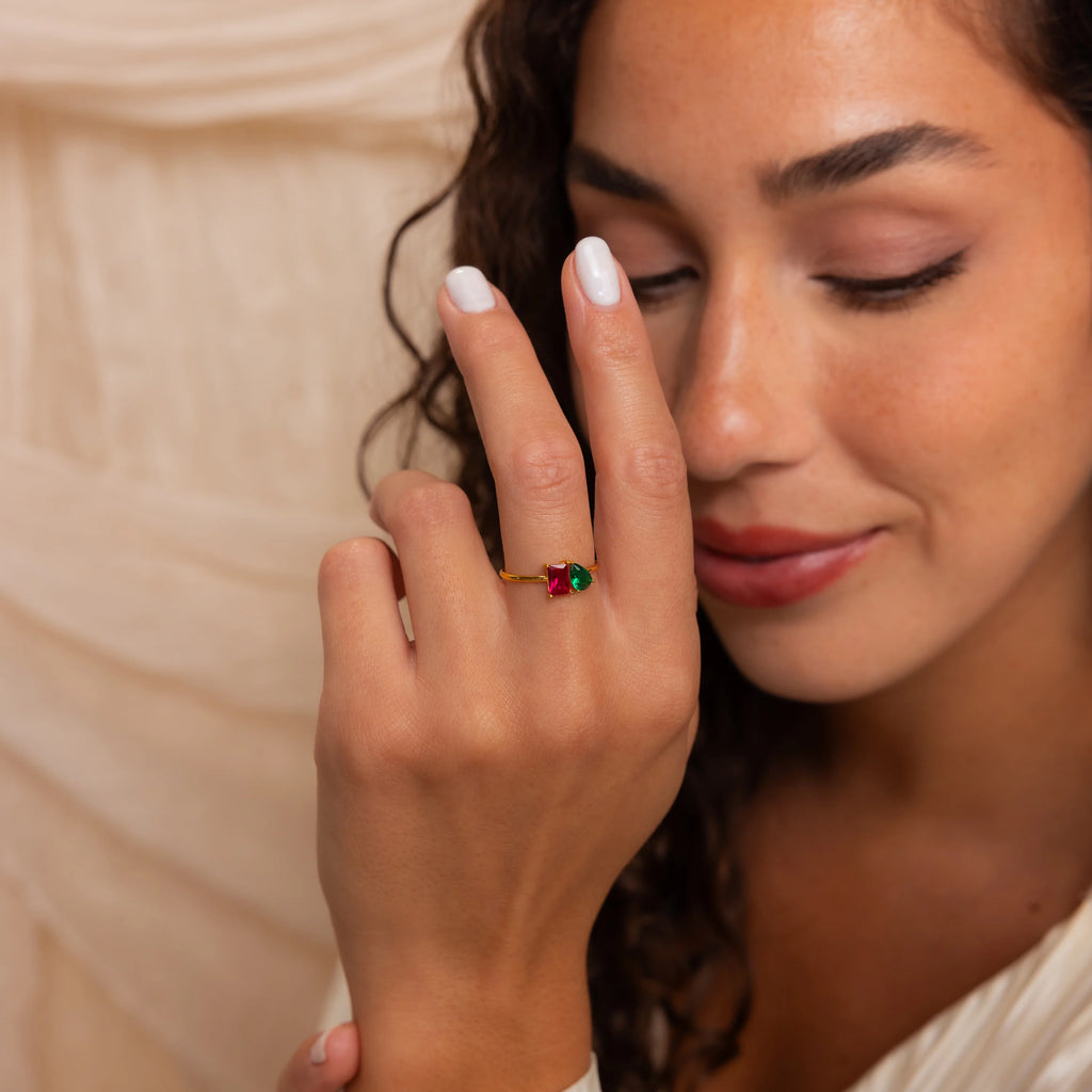 Two-Stone Birthstone Promise Ring