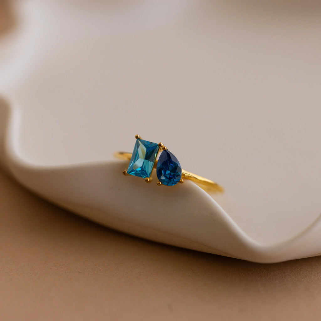 Dainty Two-Stone Promise Ring