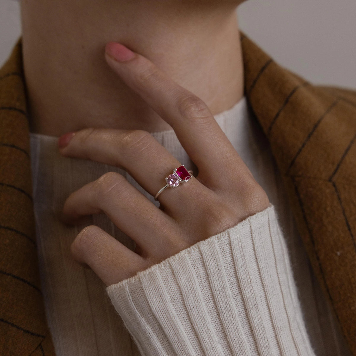Two-Stone Engagement Ring for Women