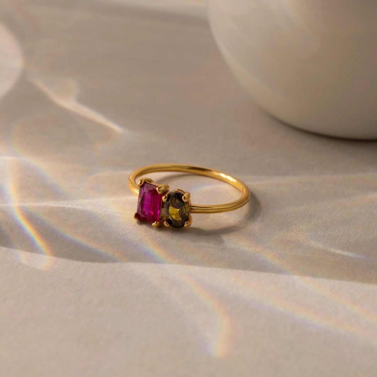 Oval Two-Stone Promise Ring